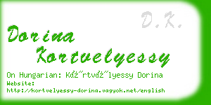 dorina kortvelyessy business card